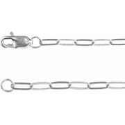 14K White 2.1 mm Paperclip-Style 18" Chain - Robson's Jewelers