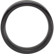 Black Titanium 8 mm Beveled-Edge Band with Black Carbon Fiber Inlay