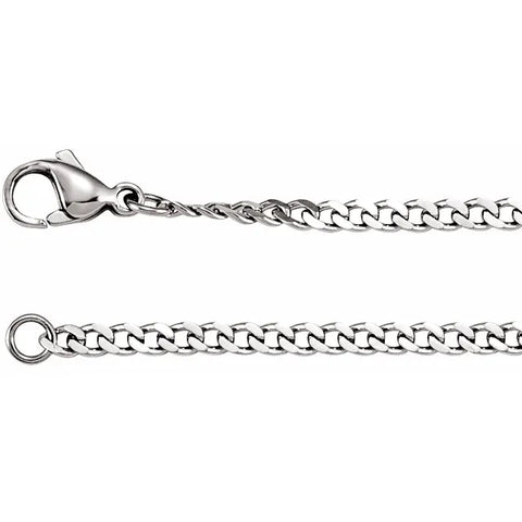 Stainless Steel 3.2 mm Diamond-Cut Curb 18" Chain - Robson's Jewelers