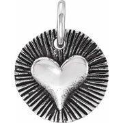 Sterling Silver Radiant Heart Charm