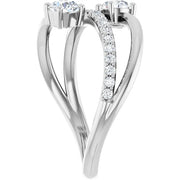 14K White 3/4 CTW Natural Diamond Two-Stone Ring - Robson's Jewelers