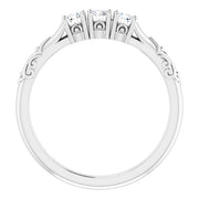 14K White 1/4 CTW Natural Diamond Three-Stone Anniversary Band - Robson's Jewelers