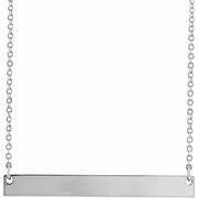 14K White 34x4 mm Engravable Bar 16" Necklace - Robson's Jewelers