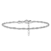 Leslie's Sterling Silver Rhodium-plated Adjustable 9-10 Anklet - Robson's Jewelers