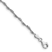 Leslie's Sterling Silver Rhodium-plated Adjustable 9-10 Anklet - Robson's Jewelers