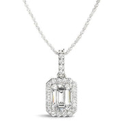 Lab Diamond Emerald Halo Pendant - Robson's Jewelers