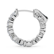 Lab Diamond Single Shared Prong Vault Lock Hoop Earrings - Robson's Jewelers