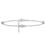 Leslie's Sterling Silver Polished with 1in ext. Anklet - Robson's Jewelers