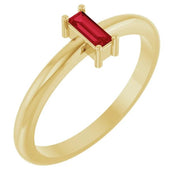 14K Yellow 5x2 mm Lab-Grown Ruby Stackable Ring - Robson's Jewelers