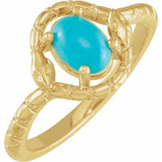 14K Yellow Natural Turquoise Snake Ring - Robson's Jewelers