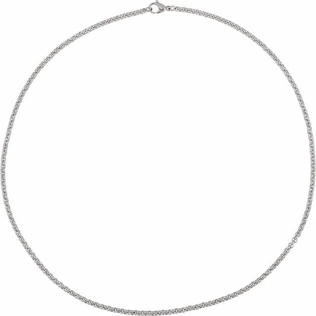 Stainless Steel 3 mm Rolo 20" Chain - Robson's Jewelers