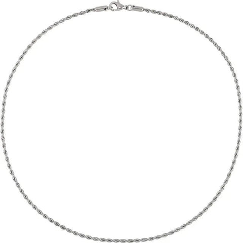 Stainless Steel 2.4 mm Rope 18" Chain - Robson's Jewelers