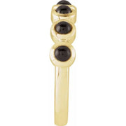 14K Yellow Cabochon Natural Onyx Stackable Ring - Robson's Jewelers