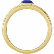 14K Yellow 5x3 mm Oval Natural Lapis Cabochon Ring - Robson's Jewelers