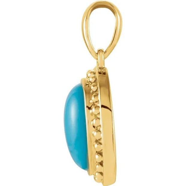 14K Yellow Natural Turquoise Pendant - Robson's Jewelers