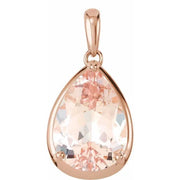 14K Rose Natural Pink Morganite Pendant - Robson's Jewelers