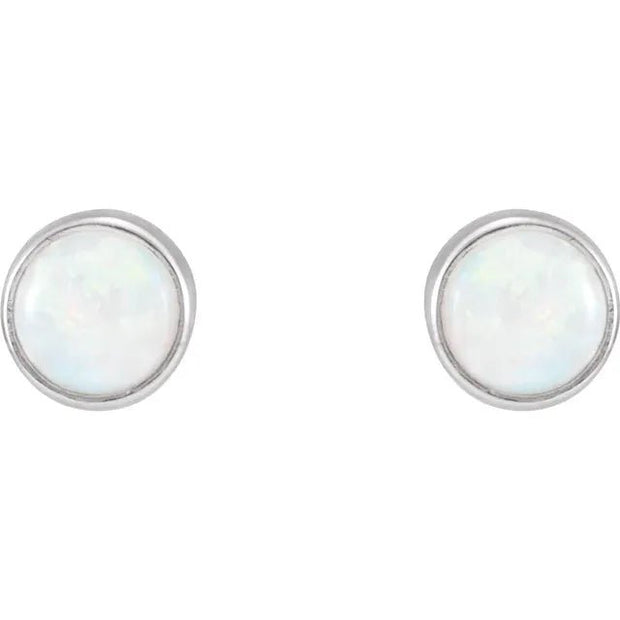 14K White Natural White Opal Earrings - Robson's Jewelers