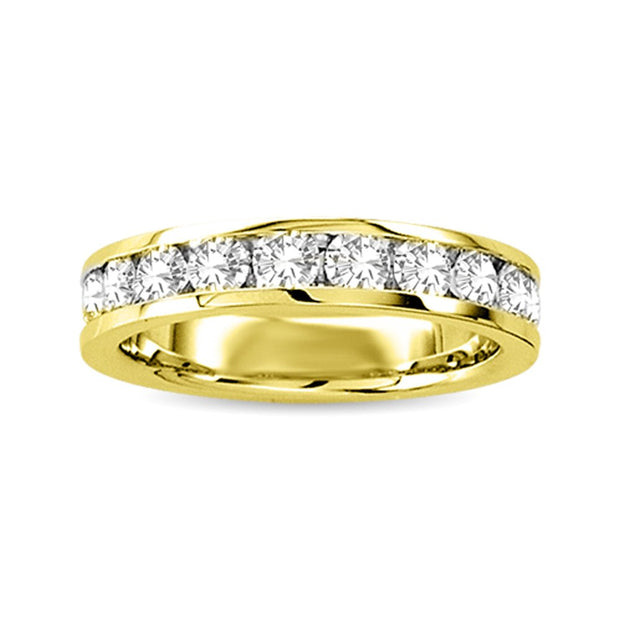 Diamond Machine Band 1/4 ct tw Round-cut 10K Yellow Gold - Robson's Jewelers