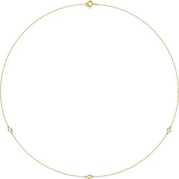 14K Yellow 1/5 CTW Lab-Grown Diamond 3-Station 18" Necklace - Robson's Jewelers