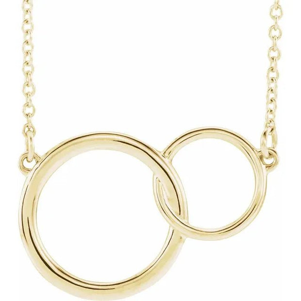 14K Yellow 20x14 mm Interlocking Circle 16-18" Necklace - Robson's Jewelers