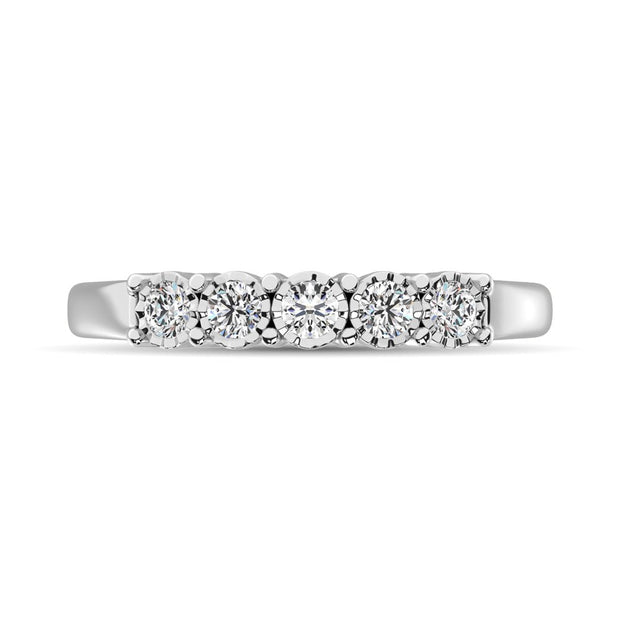 Diamond Illusion Band 1/6 ct tw Round-cut in 10K White Gold - Robson's Jewelers