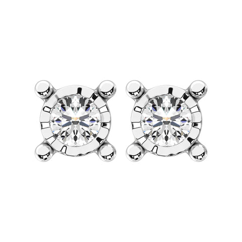 Diamond 1/4 Ct.Tw. Solitaire Stud Earrings in 14K White Gold