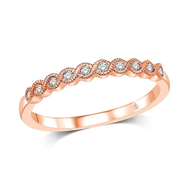 14K Rose Gold 1/10 Ct.Tw. Diamond Stackable Band - Robson's Jewelers