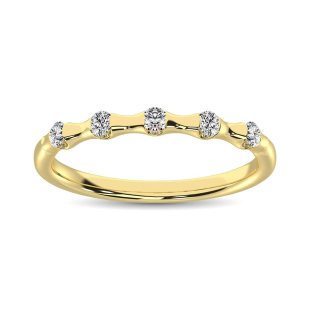 14K Yellow Gold 1/8 Ct.Tw. Diamond Stackable Band - Robson's Jewelers
