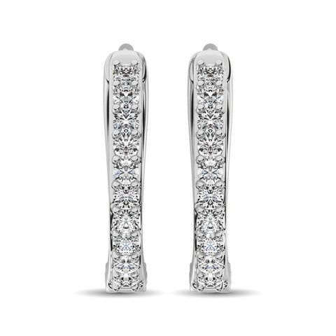 Diamond 1/5 Ct.Tw. Hoop Earrings in 10K White Gold - Robson's Jewelers