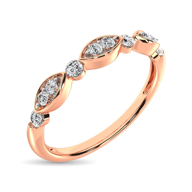 Diamond 1/5 Ct.Tw. Stack Band in 10K Rose Gold - Robson's Jewelers