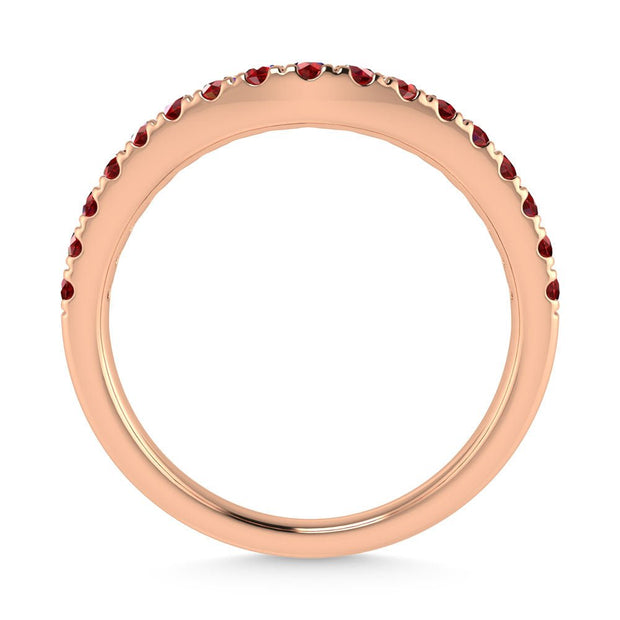 14K Rose Gold 1/3 Ct.Tw. Ruby Curve Band - Robson's Jewelers