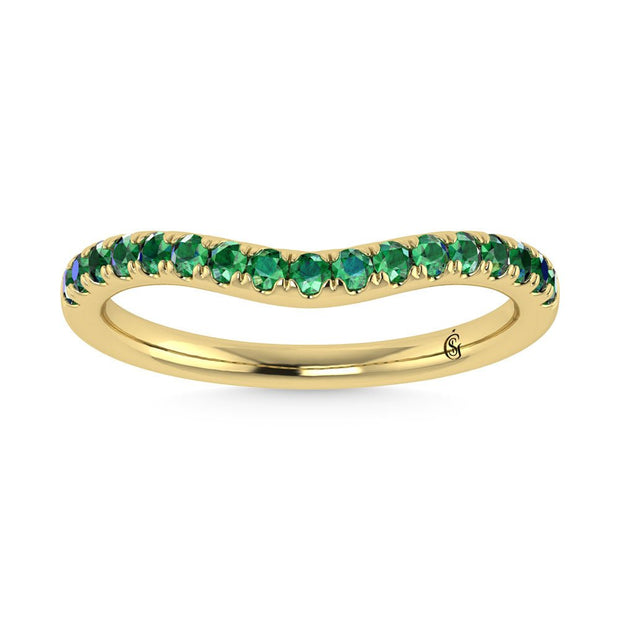 14K Yellow Gold Emerald 1/3 Ct.Tw. Curve Band - Robson's Jewelers