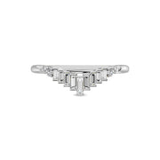 Diamond 1/5 ct tw Round and Baguette Chevron Band in 10K White Gold - Robson's Jewelers