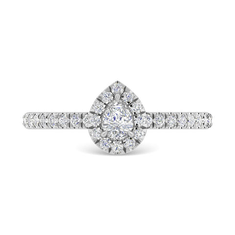 Diamond 3/4 Ct.Tw. Pear Cut Engagement Ring in 14K White Gold - Robson's Jewelers
