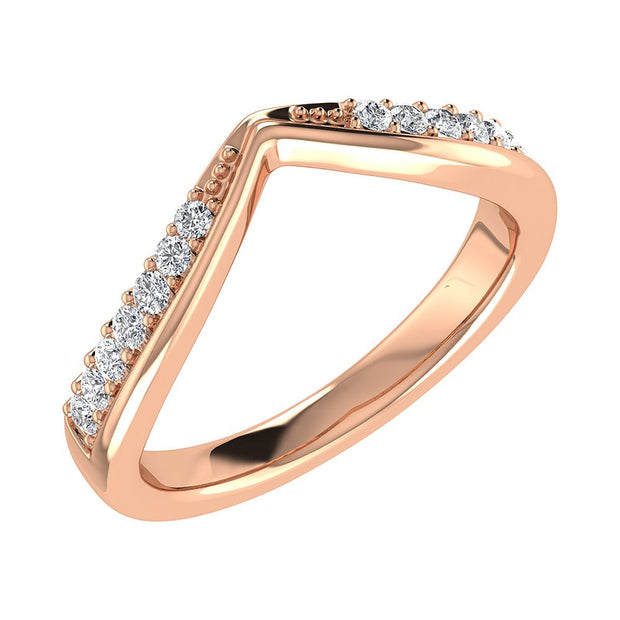 14K Rose Gold 1/5 Ct.Tw. Diamond Chevron Band - Robson's Jewelers