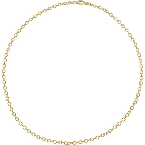 14K Yellow 3.25 mm Oval Cable 18" Chain - Robson's Jewelers