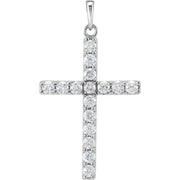 14K White 1 CTW Lab-Grown Diamond Cross Pendant - Robson's Jewelers