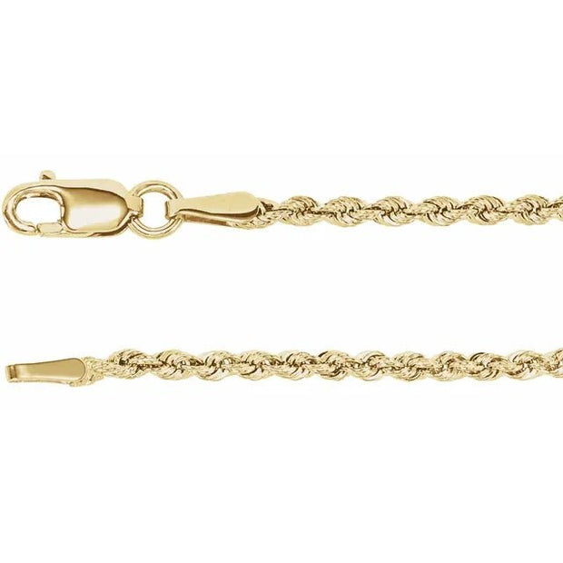 14K Yellow 1.85 mm Rope 18" Chain - Robson's Jewelers