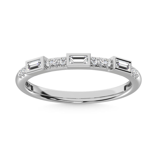 14K White Gold Diamond 1/8 Ct.Tw. Stack Band - Robson's Jewelers