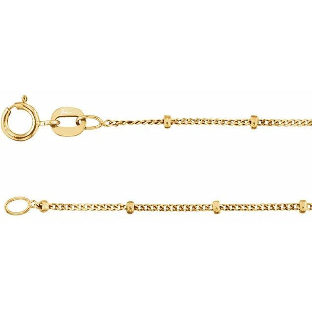 14K Yellow 1 mm Beaded Curb 20" Chain - Robson's Jewelers