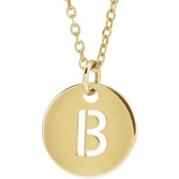 14K Yellow Initial B 16-18" Necklace - Robson's Jewelers