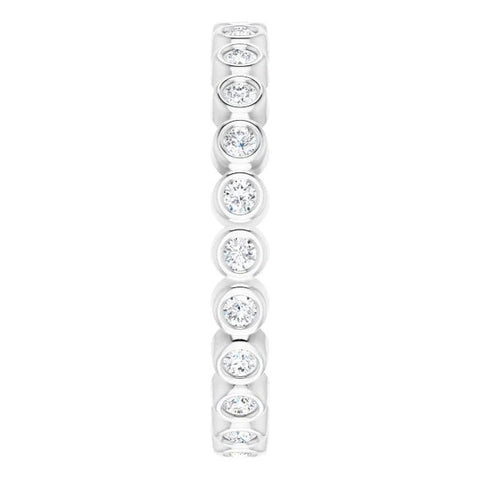 14K White 3/8 CTW Natural Diamond Eternity Band Size 7 - Robson's Jewelers