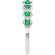 14K White Lab-Grown Emerald Stackable Ring - Robson's Jewelers