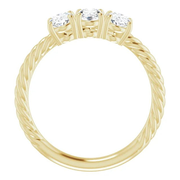 14K Yellow 3 CTW Lab-Grown Diamond Three-Stone Ring - Robson's Jewelers