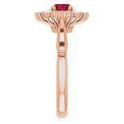 14K Rose Natural Ruby & 1/4 CTW Natural Diamond Ring - Robson's Jewelers