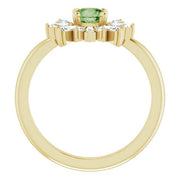 14K Yellow Natural Green Tourmaline & 3/8 CTW Natural Diamond Ring - Robson's Jewelers