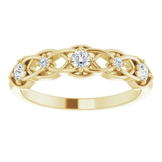 14K Yellow 1/5 CTW Natural Diamond Stackable Ring - Robson's Jewelers