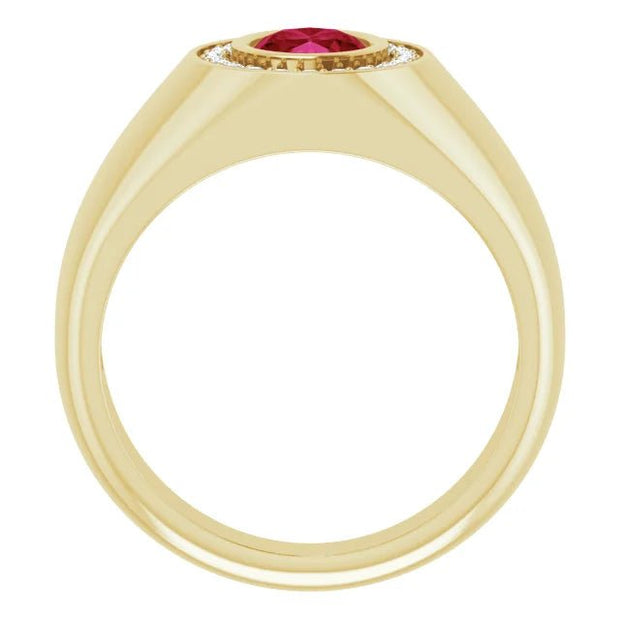 14K Yellow 8x6 mm Oval Men's Ring Mounting - Robson's Jewelers