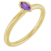 14K Yellow Natural Amethyst Stackable Ring - Robson's Jewelers