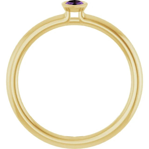 14K Yellow Natural Amethyst Stackable Ring - Robson's Jewelers